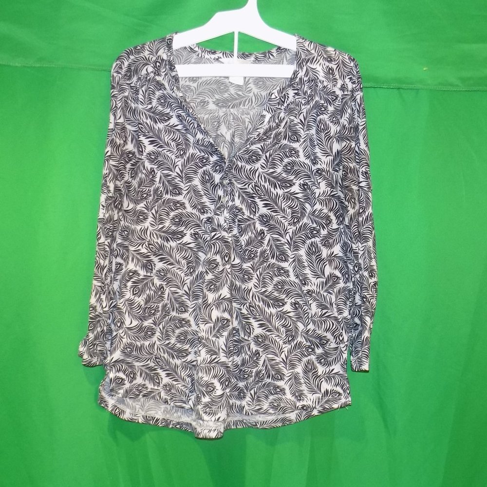 H&M Womans Blouse Peacock Feathers (S)